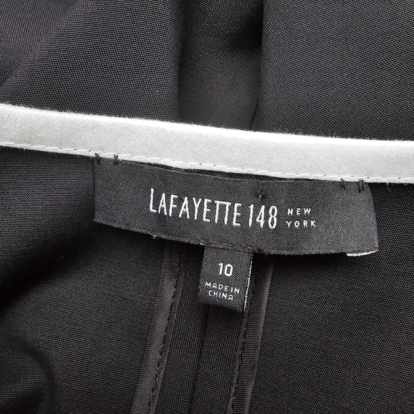 Lafayette 148 New York Black Dress with Full Front Zipper, LBD, Size Medium - Picture 8 of 10